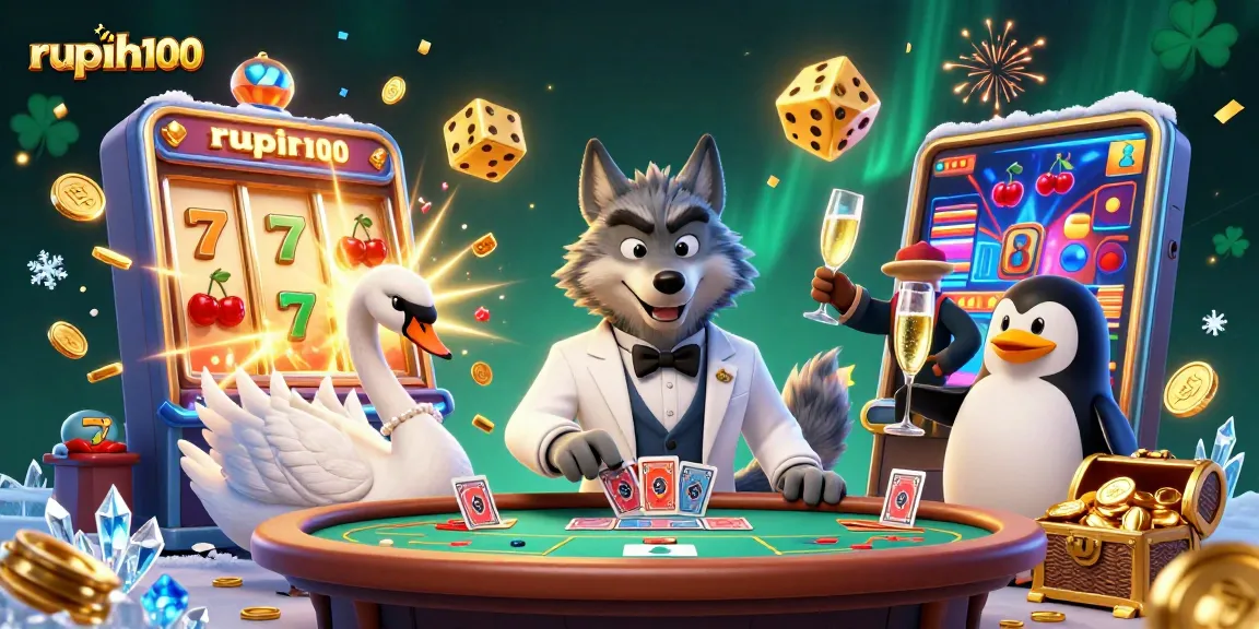 Experience exciting gameplay at rupiah100 with a dynamic baccarat scene featuring vibrant characters and casino elements.