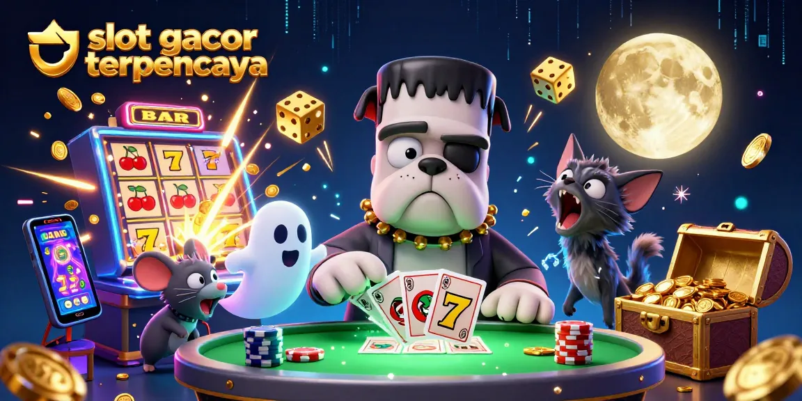 Slot gacor terpercaya dengan karakter unik di meja kasino, menebak kartu dan jackpot.