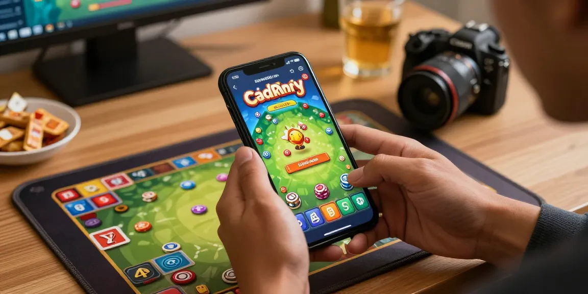 Engaging user playing a real money game on Card Rummy app with vibrant graphics.