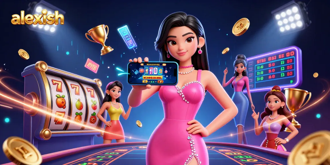 Engage with thrilling casino games on alexish's live dealer platform featuring vibrant slot elements.