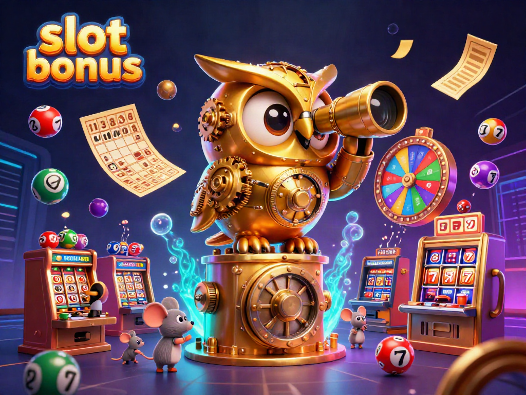 Experience the thrill of slot bonus with vibrant characters amidst a dynamic casino scene.