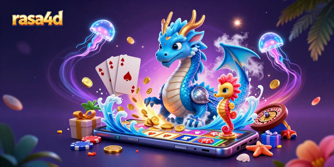 Gambarkan pengalaman bermain rasa4d dengan naga air dan kuda laut, dipenuhi harta kasino.
