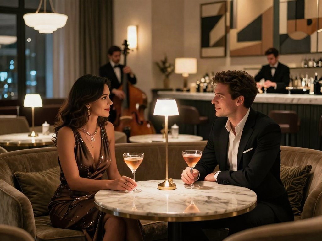 Gurgoan escorts enjoying a luxurious evening in a high-end hotel lounge