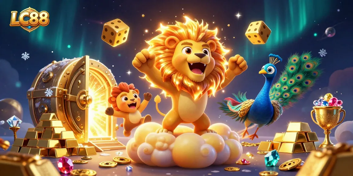 Experience thrilling games at LC88 with vibrant casino elements and rich decorations.