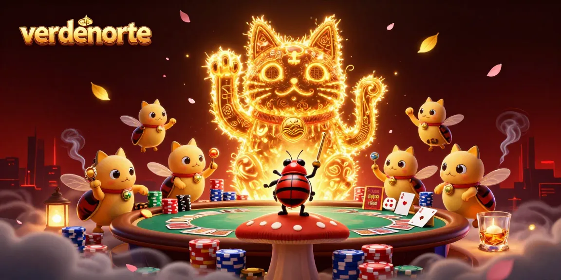 Experience the excitement with verdenorte's animated casino symbols in a vibrant illustration.