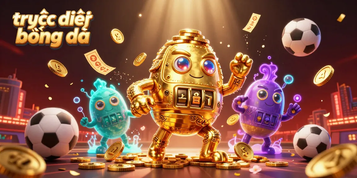 Experience thrilling trực tiếp bóng đá action with energetic symbols and sports betting elements.