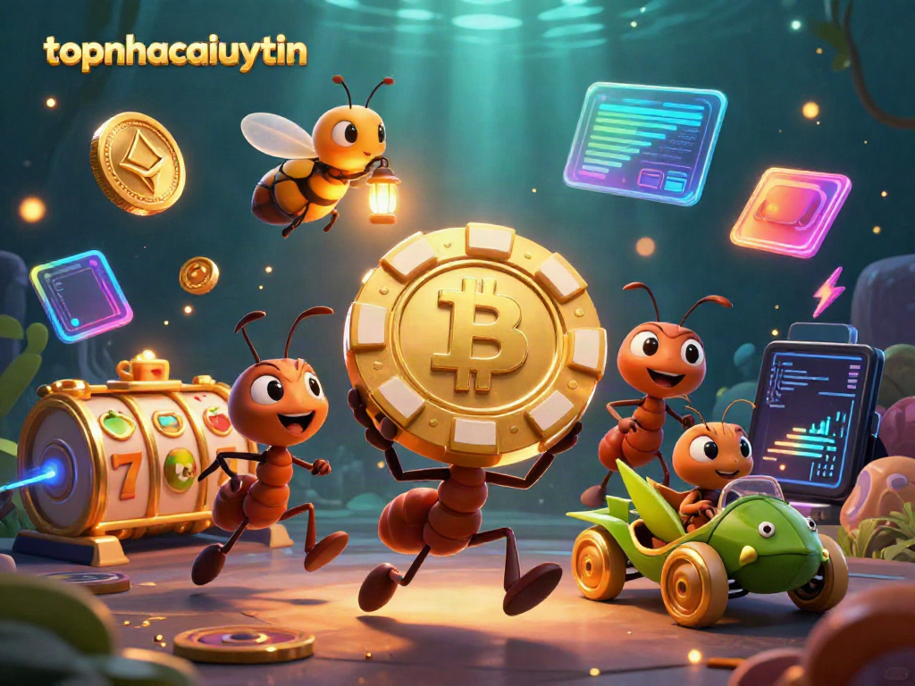 Join the ants in a thrilling heist at topnhacaiuytin, navigating casino chaos with oversized poker chips.