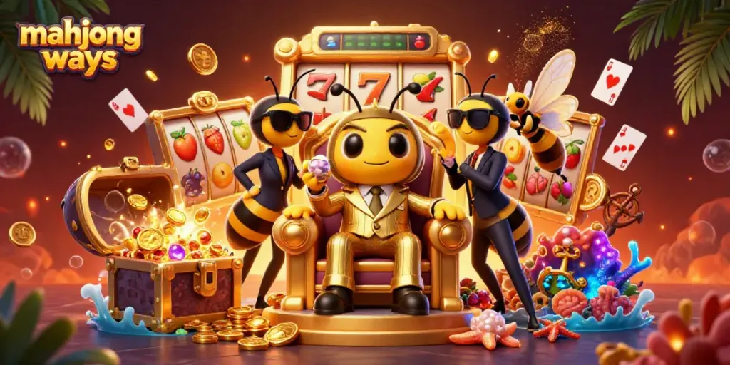 Jelajahi dunia mahjong ways dengan karakter kasino 3D yang menarik dan elemen permainan slot.