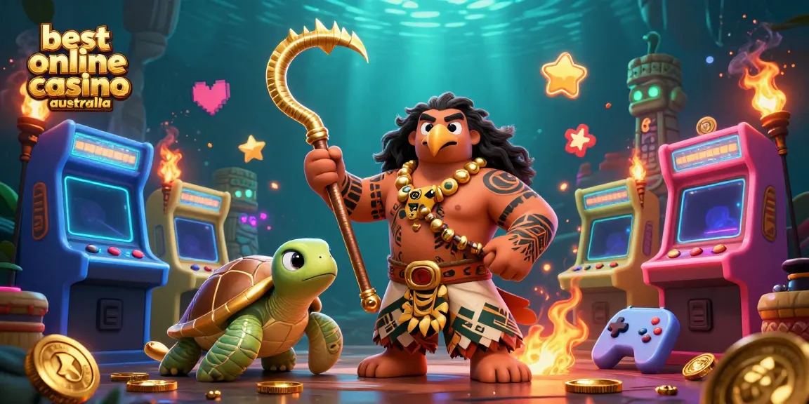 Engage in the vibrant gaming scene embodying the best online casino Australia with exciting animated characters and casino elements.