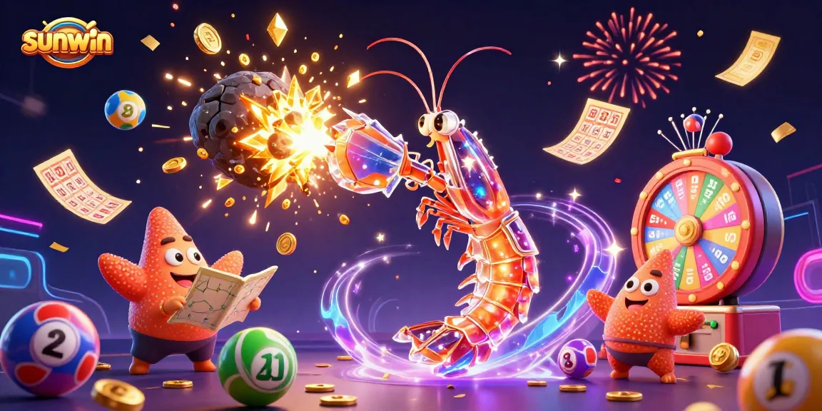 Experience thrilling gaming action with sunwin’s vibrant casino scene featuring animated characters and celebratory elements.