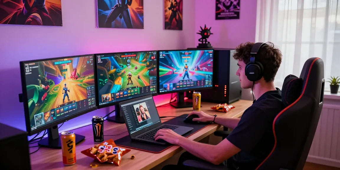Engaging scene of a gamer using mposport link alternatif in a vibrant gaming setup.