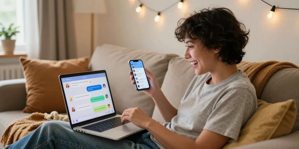 Engaging in a spicy chat with AI chatbot on a cozy home laptop setting