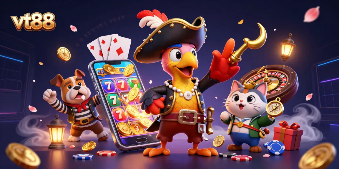 Engage in thrilling slots with vt88 as pirate characters animate vibrant games and treasure.