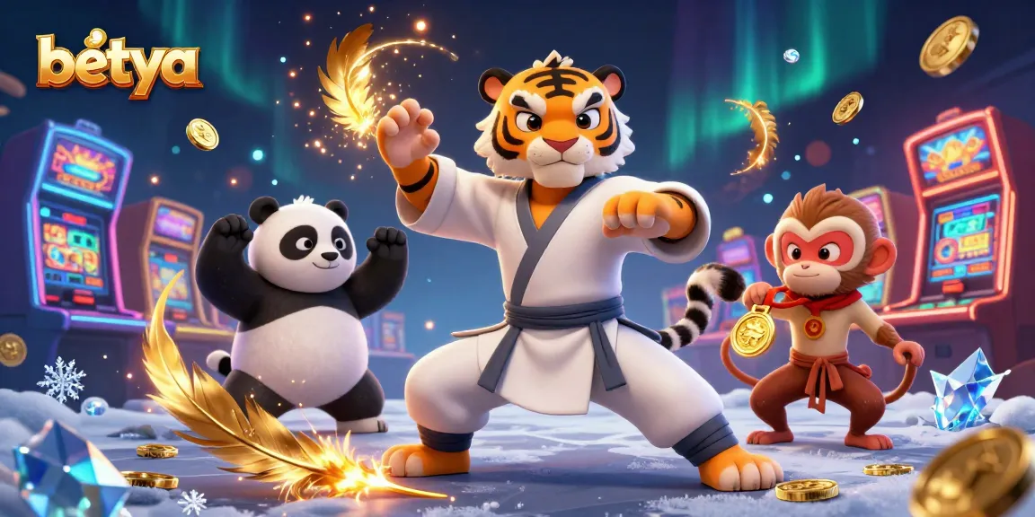 Join the fun at betya with a kung fu twist, featuring vibrant characters in a thrilling casino scene.