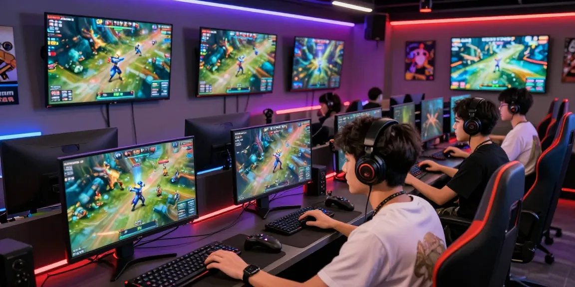 Players enjoying thrilling games on the B52 platform in a vibrant gaming lounge.