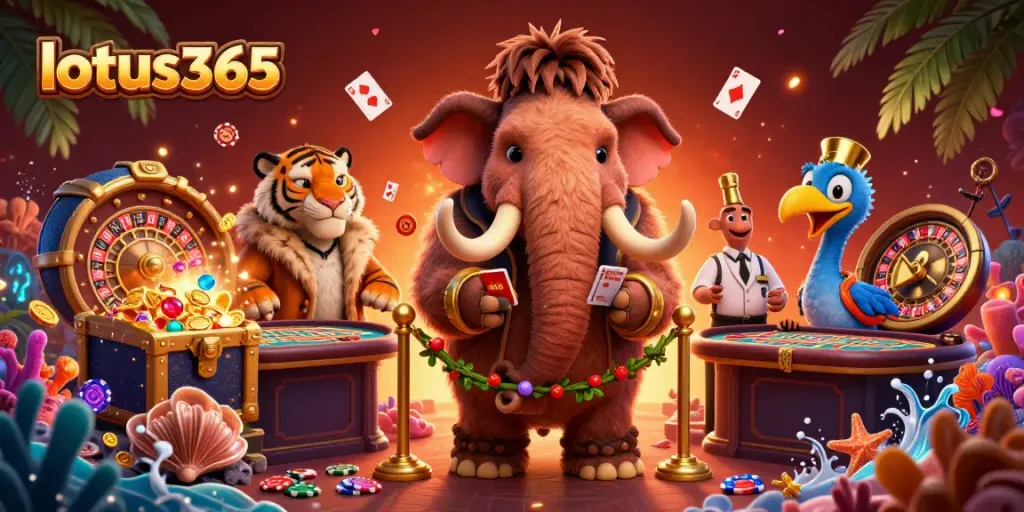 Experience immersive casino action with lotus365 featuring vibrant characters and dynamic gambling elements.
