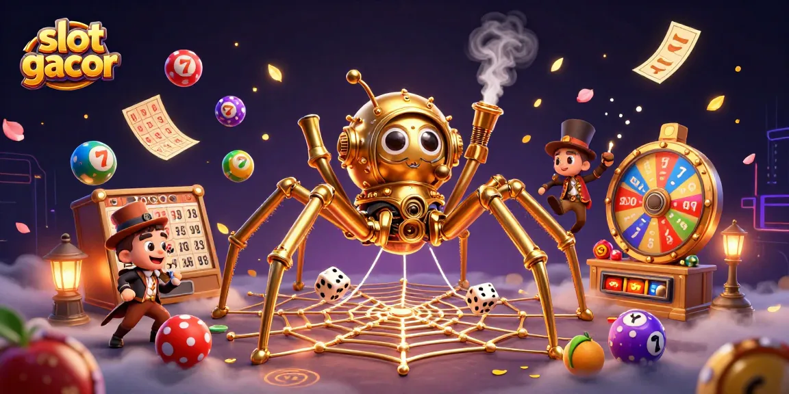 Spin to win with slot gacor, featuring vibrant slot reels and a dynamic casino scene.
