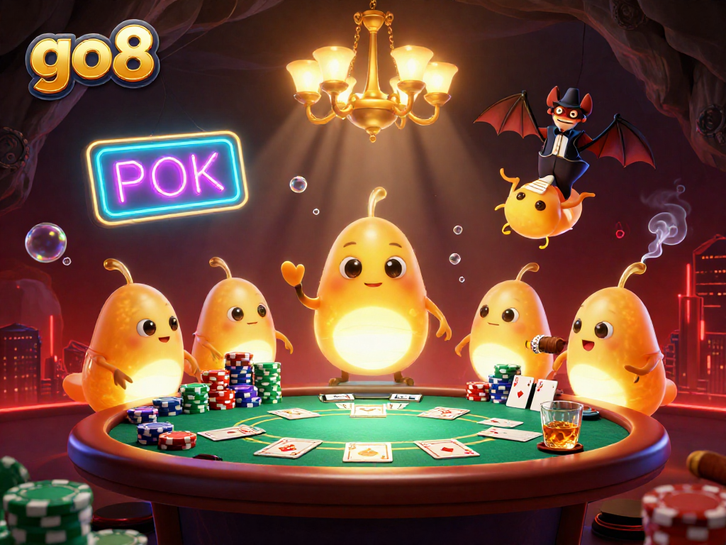 Engage in exciting gaming at go8 with luminous glowworms illuminating the casino scene.
