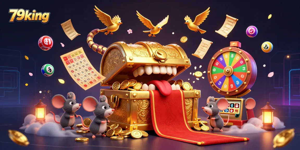 Experience thrilling gameplay at 79king with an engaging scene featuring treasure and lottery elements.