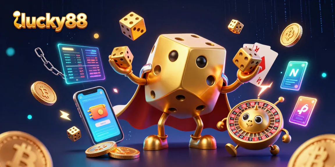 Experience winning with lucky88 as golden dice dynamically juggle cryptocurrency elements.