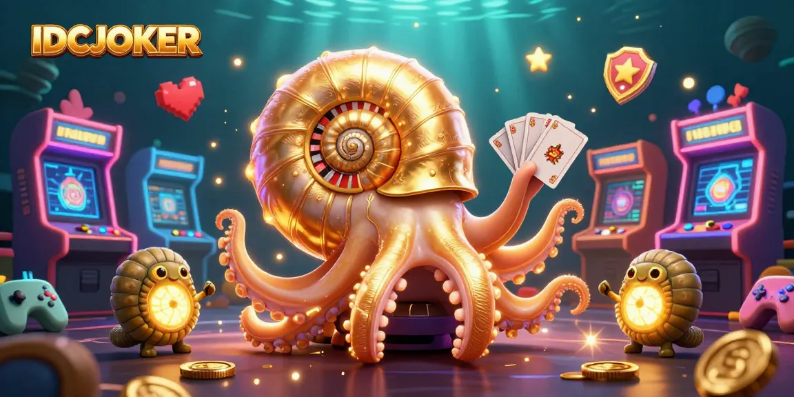 Engage with IDCJOKER's thrilling scene featuring a giant nautical roulette and glowing creatures.