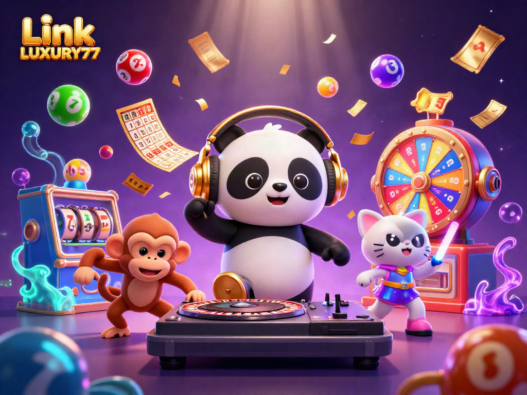 Mengambil peluang di Link LUXURY777 dengan suasana ceria DJ panda, monyet menari, dan kucing rave