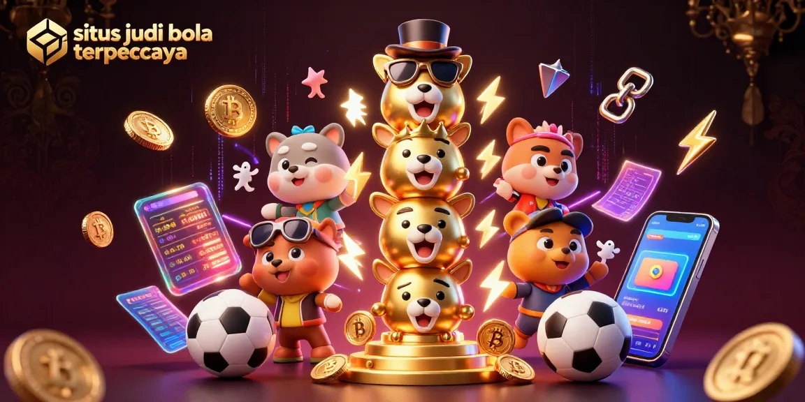 Experience situs judi bola terpercaya with vibrant sports-themed digital illustration highlighting betting elements.