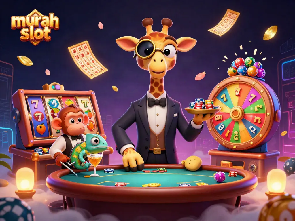 Menggali Peluang Menang dengan Murah Slot, Ilustrasi Casino 3D yang Menggugah Semangat.