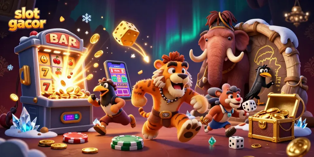 Menangkan slot gacor dengan karakter kartun 3D di kasino prasejarah kelas atas.