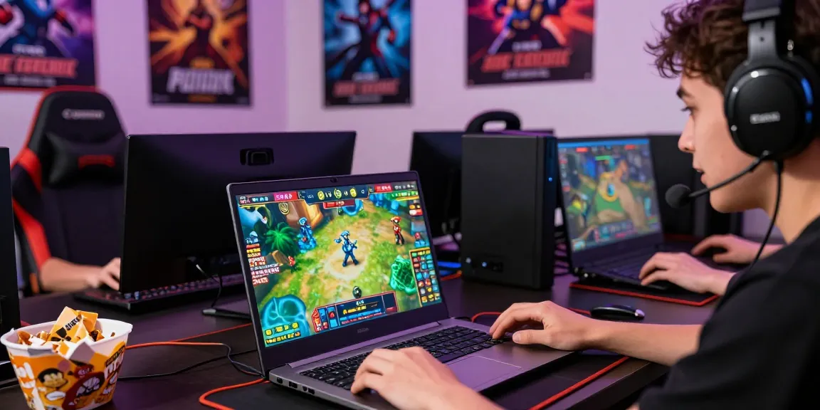 Pengalaman bermain taruhan online basket168 dengan penggemar game antusias di depan laptop.