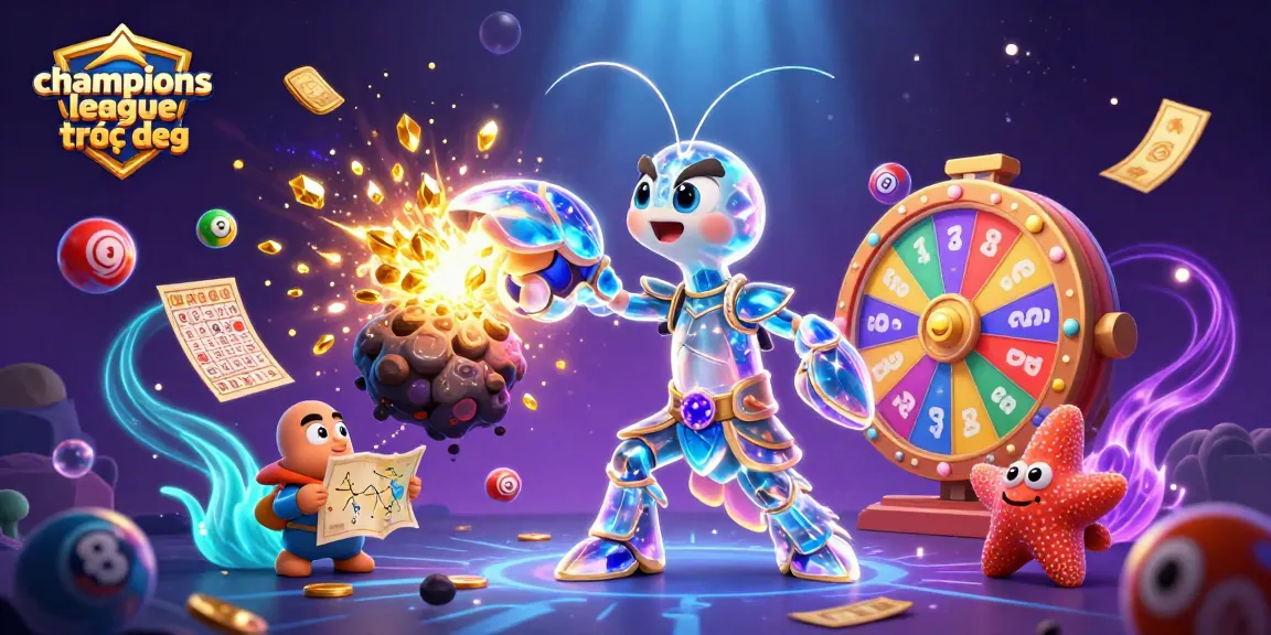 Experience champions league trực tiếp in an energetic casino-themed scene with animated characters and vibrant game elements.