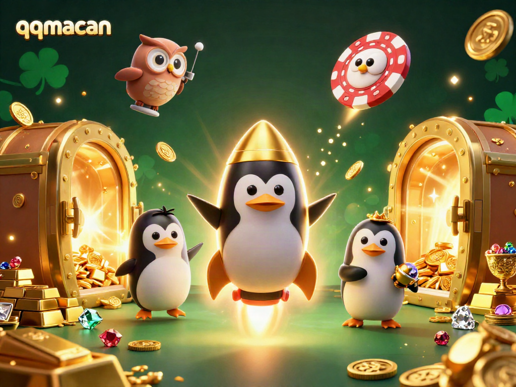 Menangkan jackpot di qqmacan dengan karakter penguin emas yang meluncur dalam permainan kasino mengagumkan.
