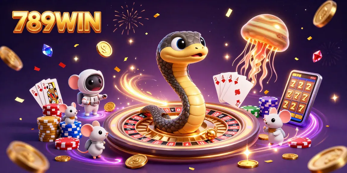 Experience thrilling bets at 789WIN with a cosmic casino scene of lucky charms and excitement.