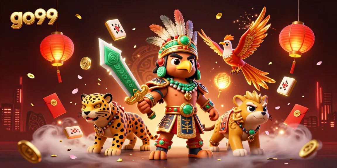 Engage with go99's thrilling gameplay as Aztec warriors and vibrant elements energize the casino scene.
