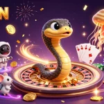 Experience thrilling bets at 789WIN with a cosmic casino scene of lucky charms and excitement.