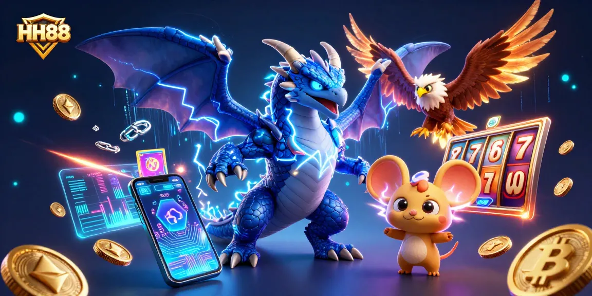 Engage with exciting gaming at HH88 featuring vibrant characters and slot elements.