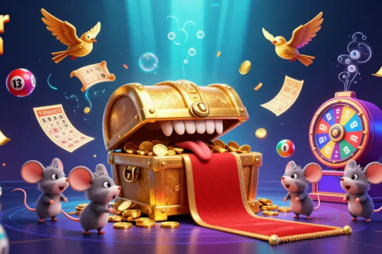 Win big with yaar win in this vibrant 3D casino illustration filled with excitement and lottery elements.