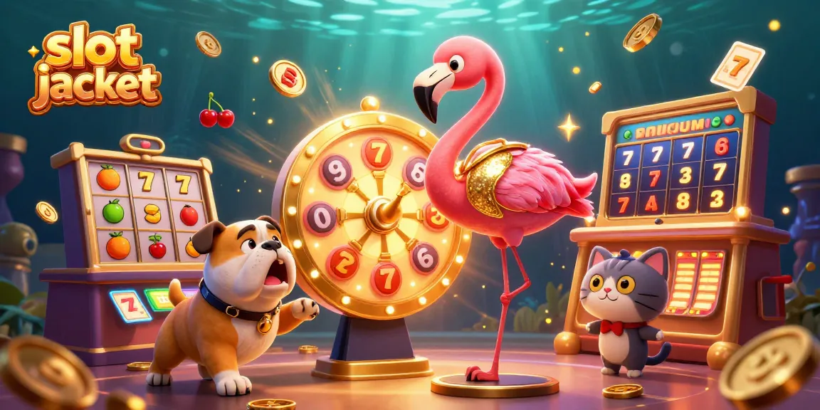 Menangkan slot jackpot di arena permainan dengan flamingo host dan bulldog kontestan yang bersemangat.
