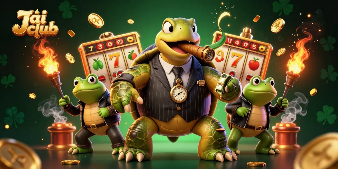 Engage in thrilling games at Jai club with a vibrant scene featuring animated characters and rich casino elements.