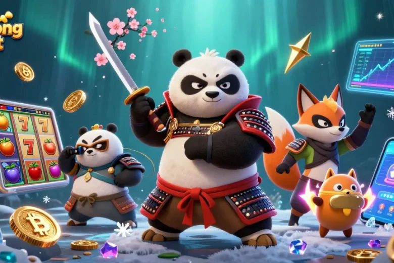 Spin and win with mahjong slot in a vibrant and dynamic 3D illustration featuring playful characters.